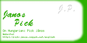 janos pick business card